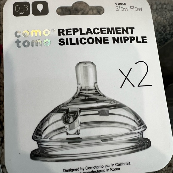 Comotomo Pink Baby Bottles and Nipples all Stages Slow, medium fast flow - Picture 3 of 3